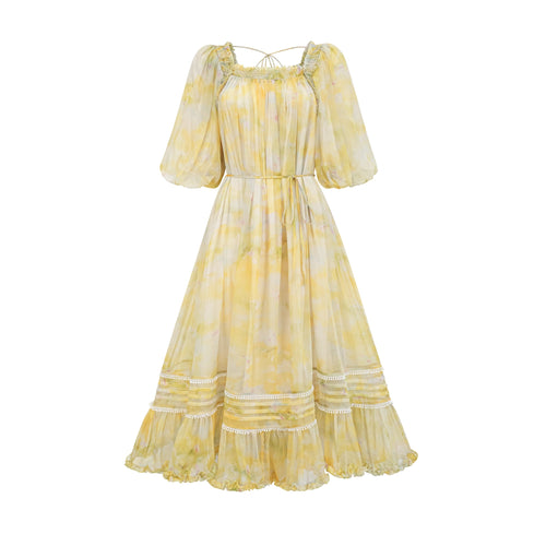 Levoire | Robe Midi À Détails Volants