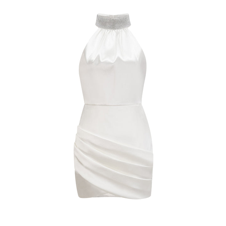 Levoire | Robe Mini Asymétrique Ornée Blanc