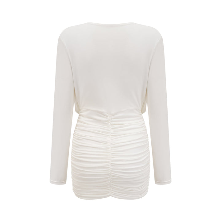 Levoire | Col Châle Robe Mini Plissée