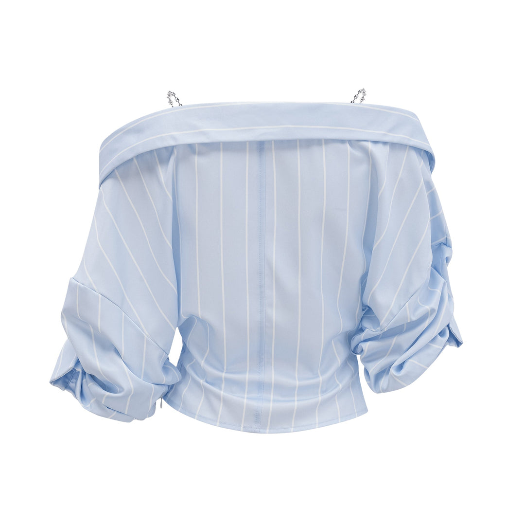 Levoire | Blouse Rayée Off-Shoulder
