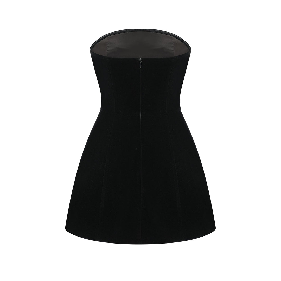 Levoire | Robe Mini En Velours Ornée De Cristaux