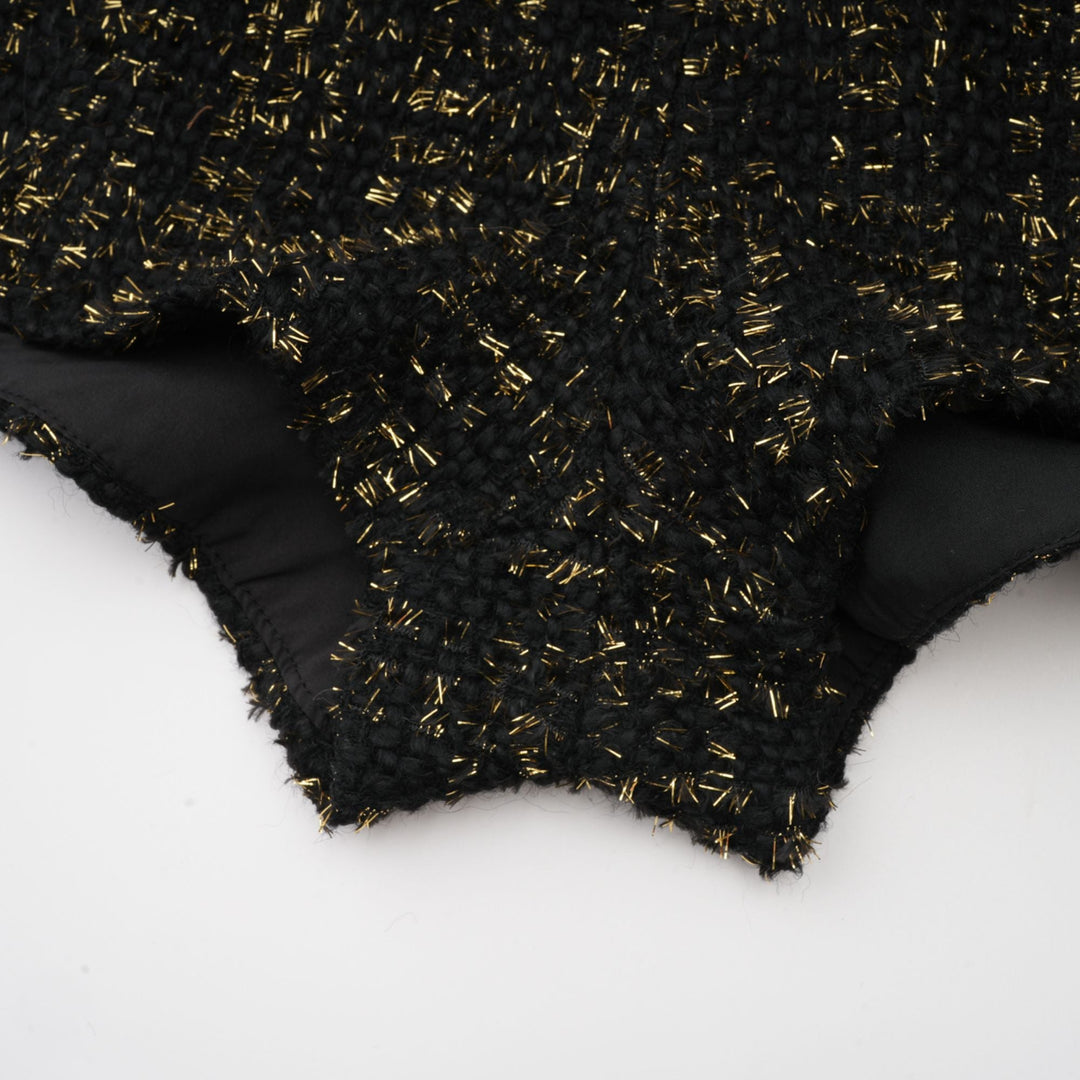 Levoire | Veste En Tweed Métallique Noire Et Short Ensemble Assorti
