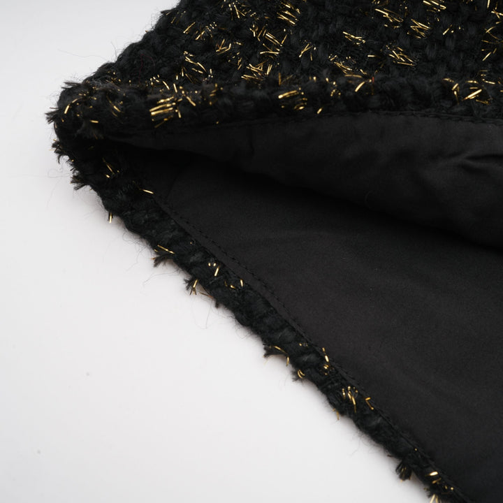 Levoire | Veste En Tweed Métallique Noire Et Short Ensemble Assorti