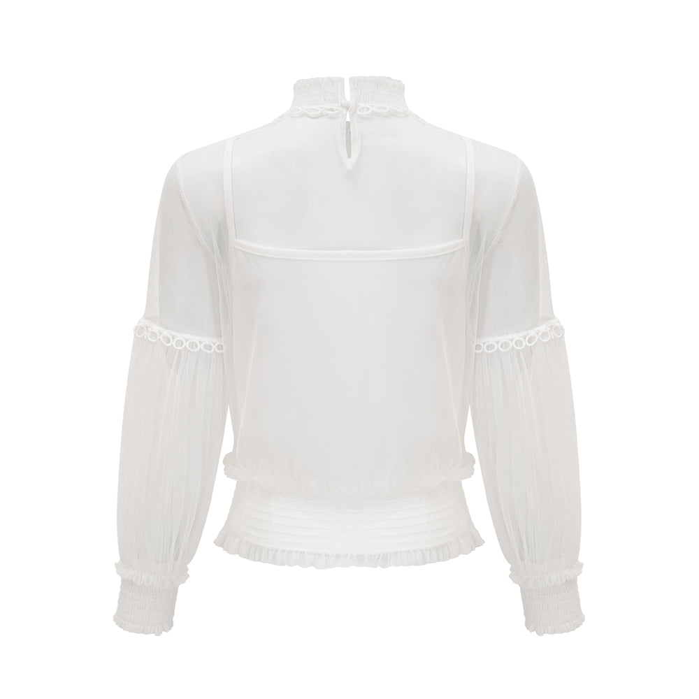Levoire | Fleurs Top Semi-Transparent