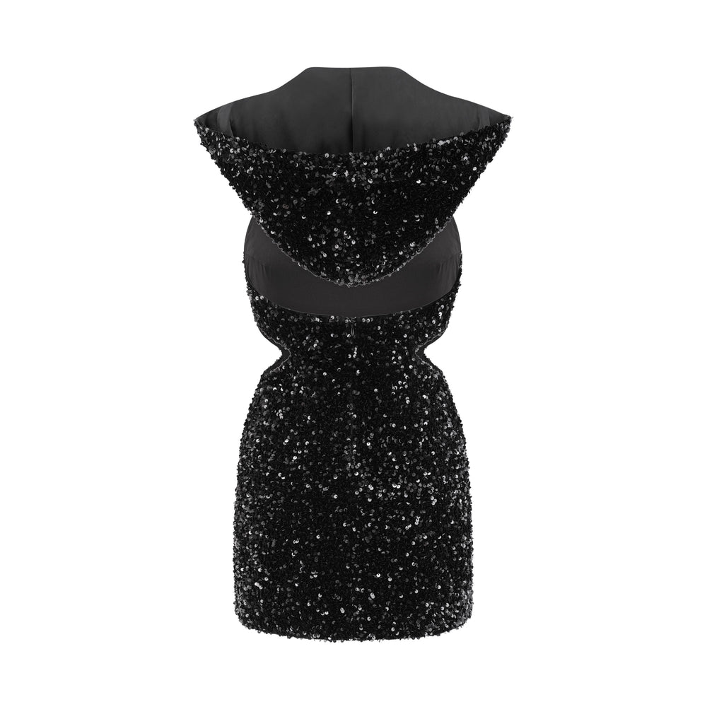Levoire | Robe Mini À Capuche Avec Paillettes