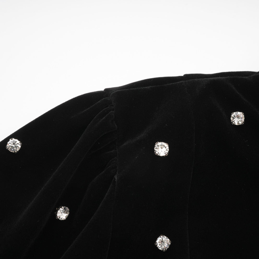 Levoire | Robe Midi En Velours Noir Ornée