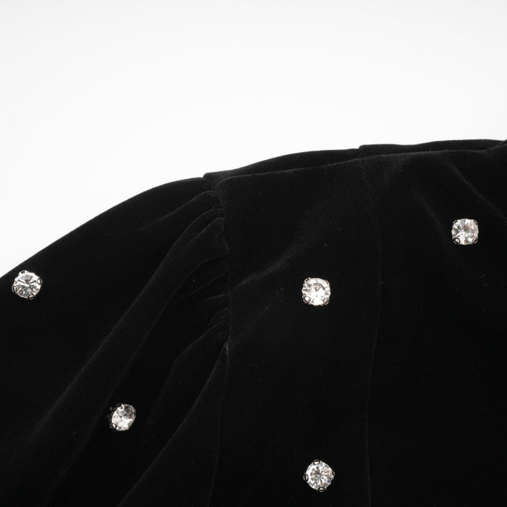Levoire | Robe Midi En Velours Noir Ornée