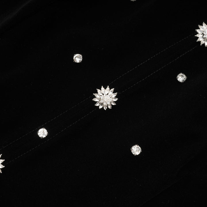 Levoire | Robe Midi En Velours Noir Ornée