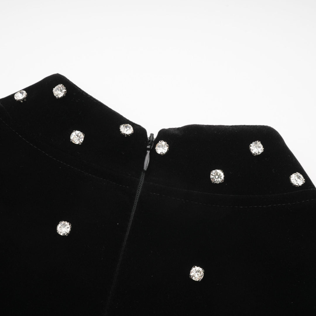 Levoire | Robe Midi En Velours Noir Ornée