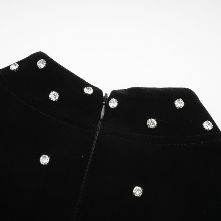 Levoire | Robe Midi En Velours Noir Ornée