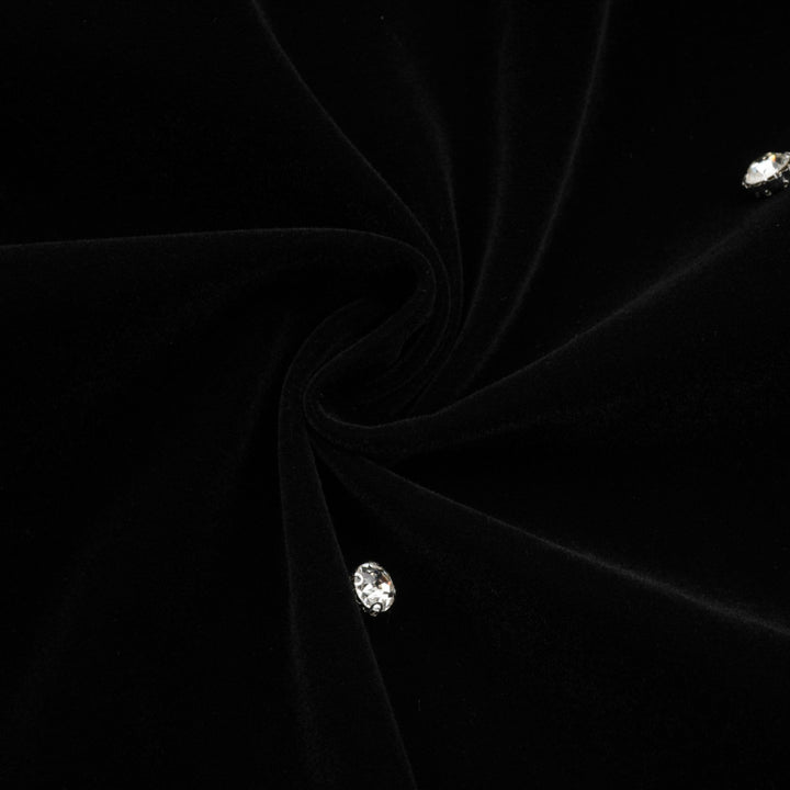 Levoire | Robe Midi En Velours Noir Ornée