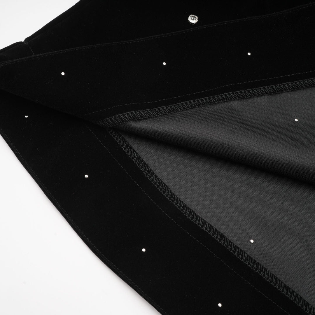 Levoire | Robe Midi En Velours Noir Ornée