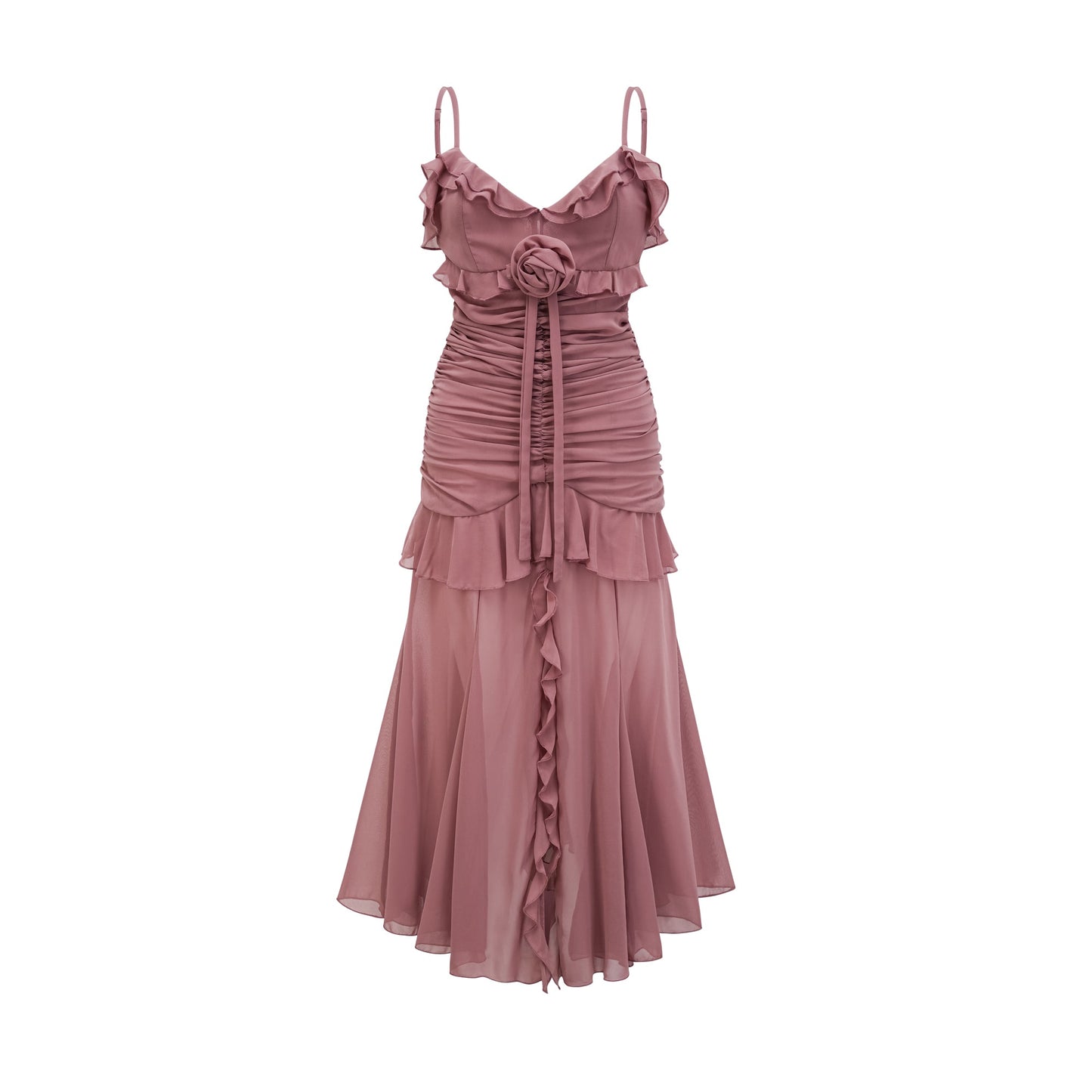 Levoire | Robe Midi Plissée Faux Fleur
