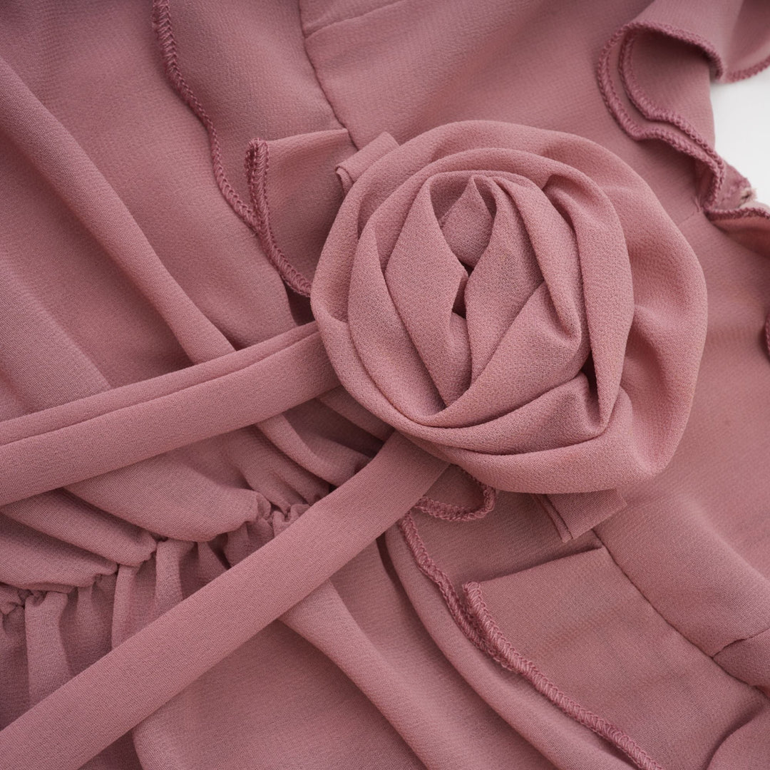 Levoire | Robe Midi Plissée Faux Fleur