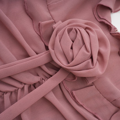 Levoire | Robe Midi Plissée Faux Fleur