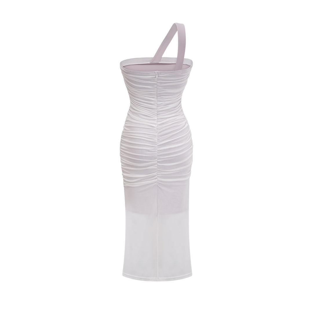 Levoire | Robe Midi Plissée À Epaule Dénudée