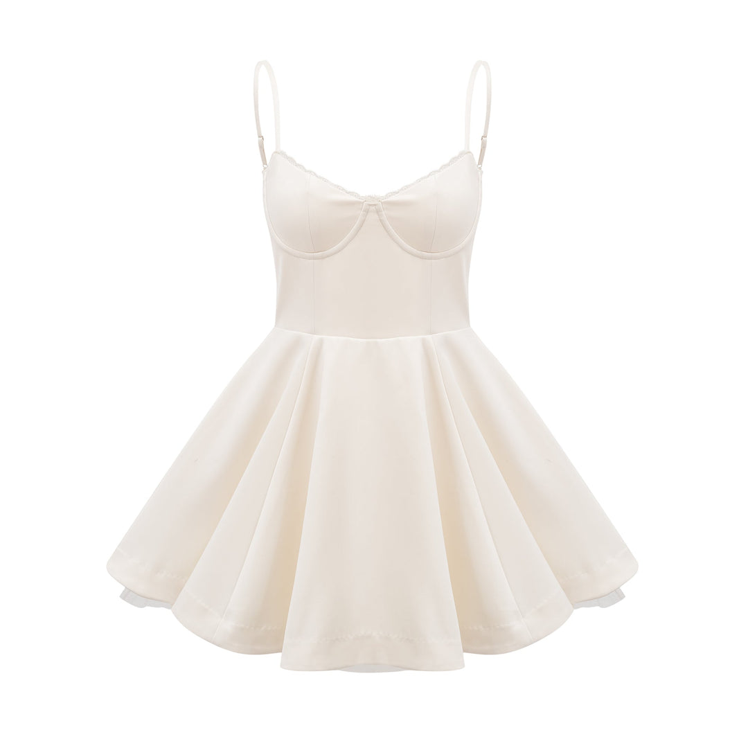 Levoire | Tulle Robe Mini Évasée Neutre
