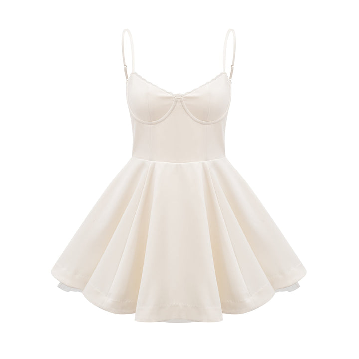 Levoire | Tulle Robe Mini Évasée Neutre