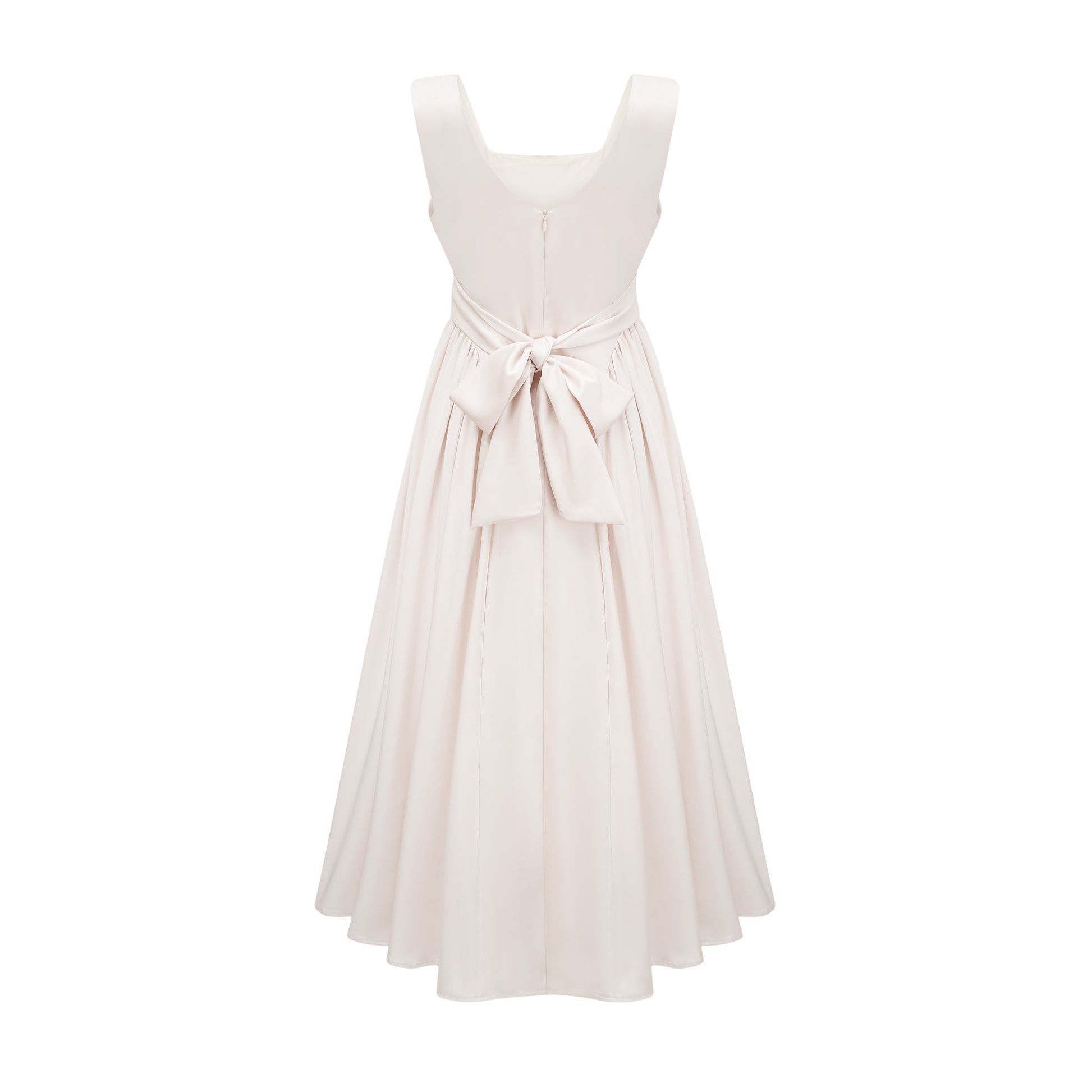 Levoire | Robe Midi Plissée À Col Rectangulaire