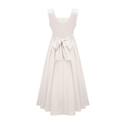 Levoire | Robe Midi Plissée À Col Rectangulaire