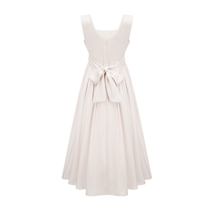 Levoire | Robe Midi Plissée À Col Rectangulaire