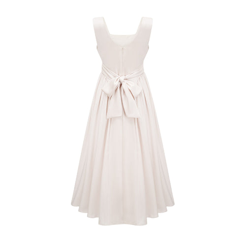 Levoire | Robe Midi Plissée À Col Rectangulaire