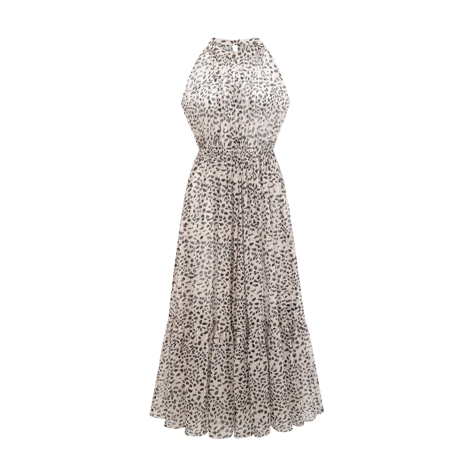 Levoire | Robe Midi Sans Manches À Motif Léopard