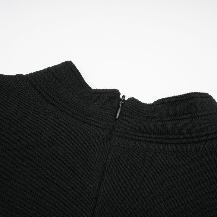Levoire | Noir Ensemble De Volants Ornés Robe Mini Tricot