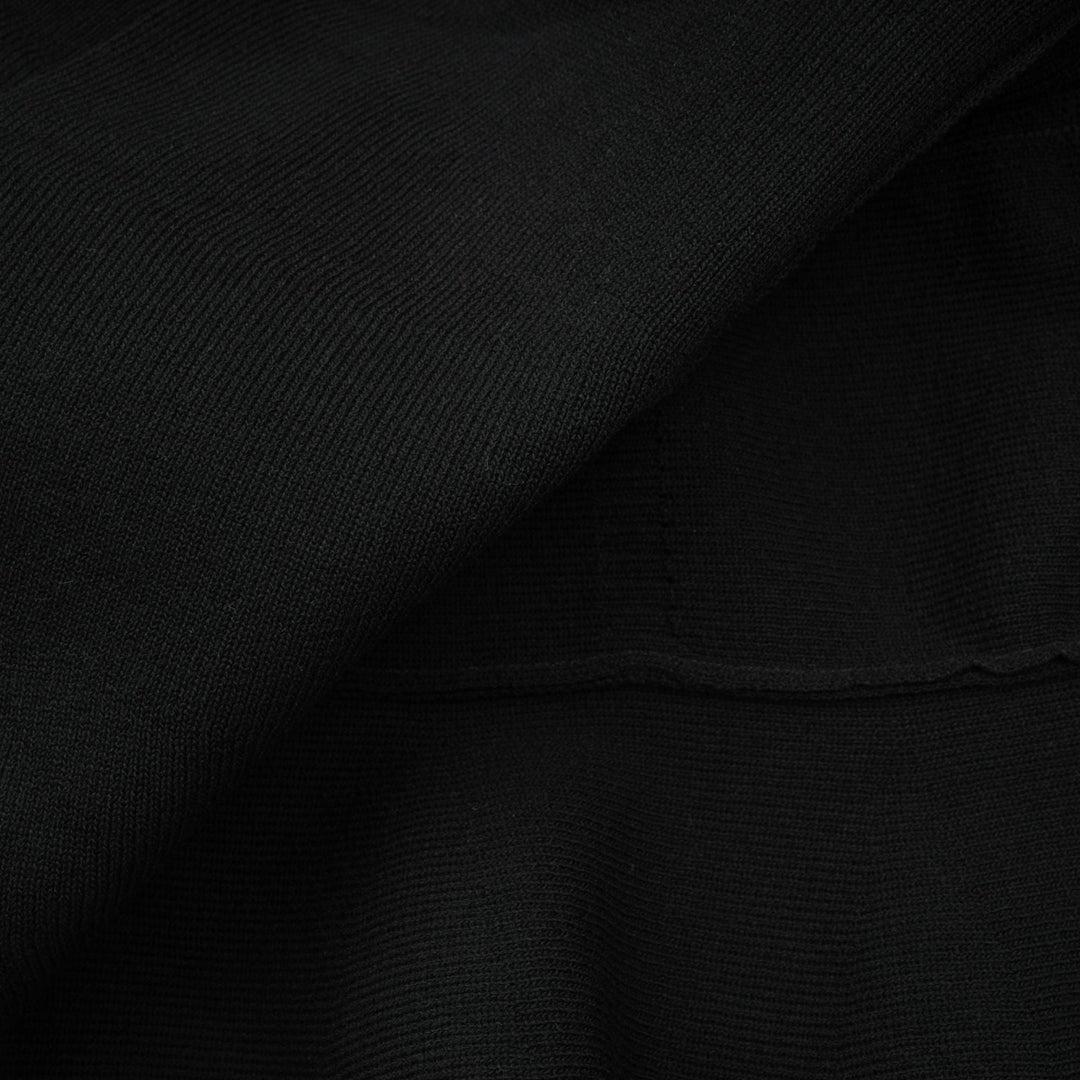 Levoire | Noir Ensemble De Volants Ornés Robe Mini Tricot
