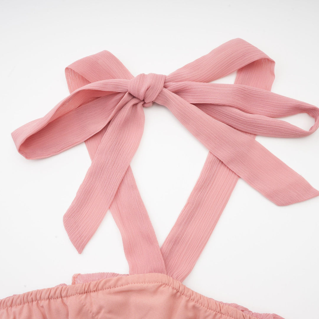 Levoire | Robe Mini À Col Montant Rayée Rose