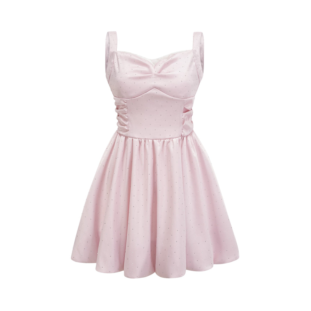 Levoire | Robe Mini Ornée De Strass Rosa