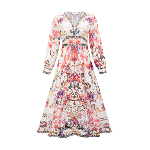 Levoire | Robe Maxi À Col En V Fleuri