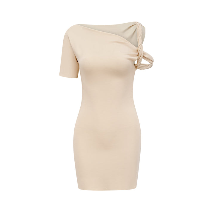 Levoire | Neutrals Twist-Shoulder Mini Robe