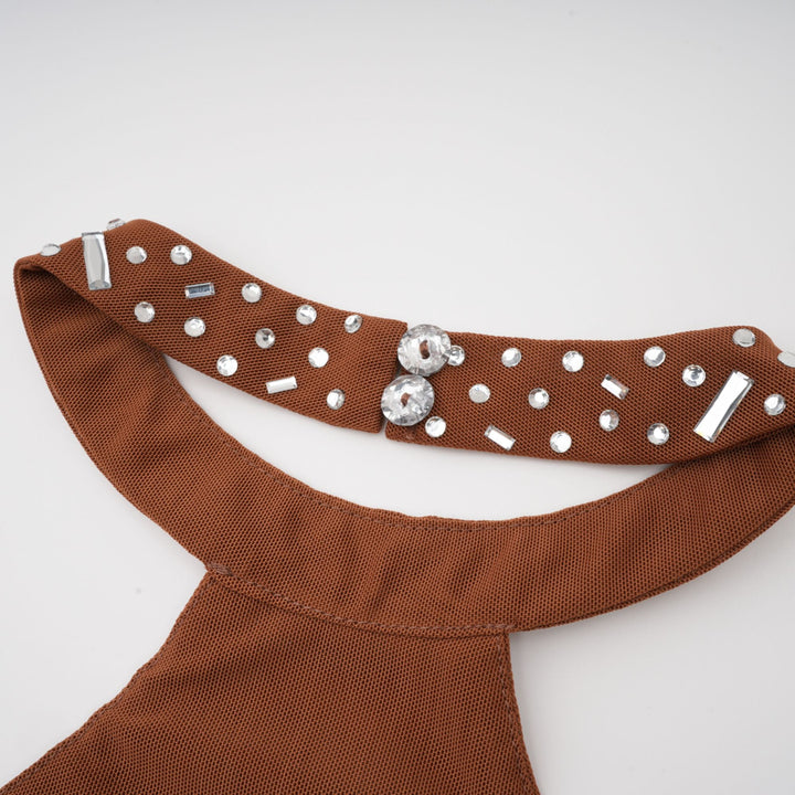 Levoire | Robe Maxi Bodycon À Dos Nu Ornée De Brun