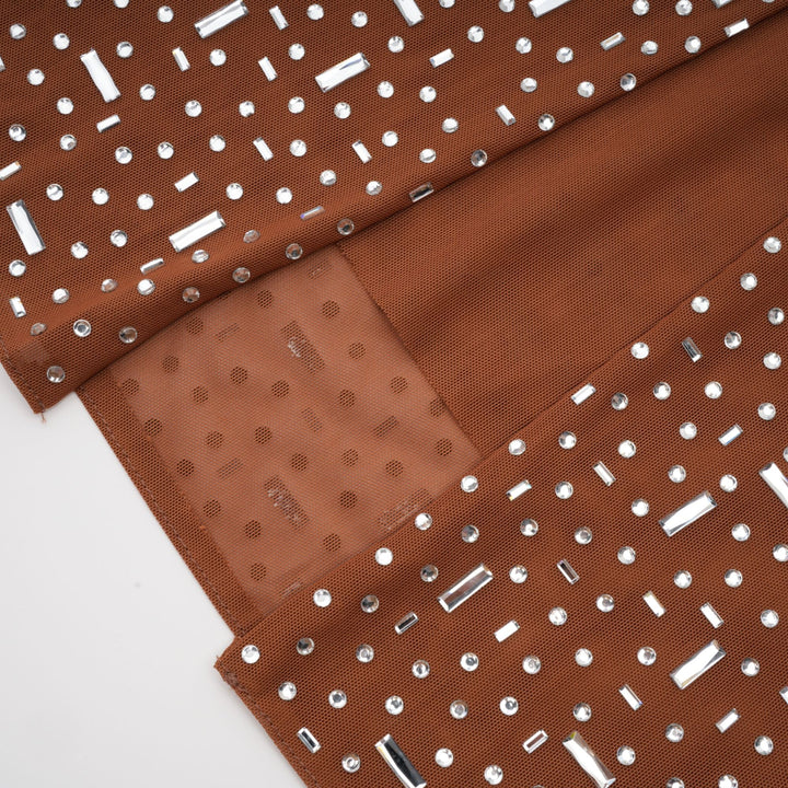 Levoire | Robe Maxi Bodycon À Dos Nu Ornée De Brun