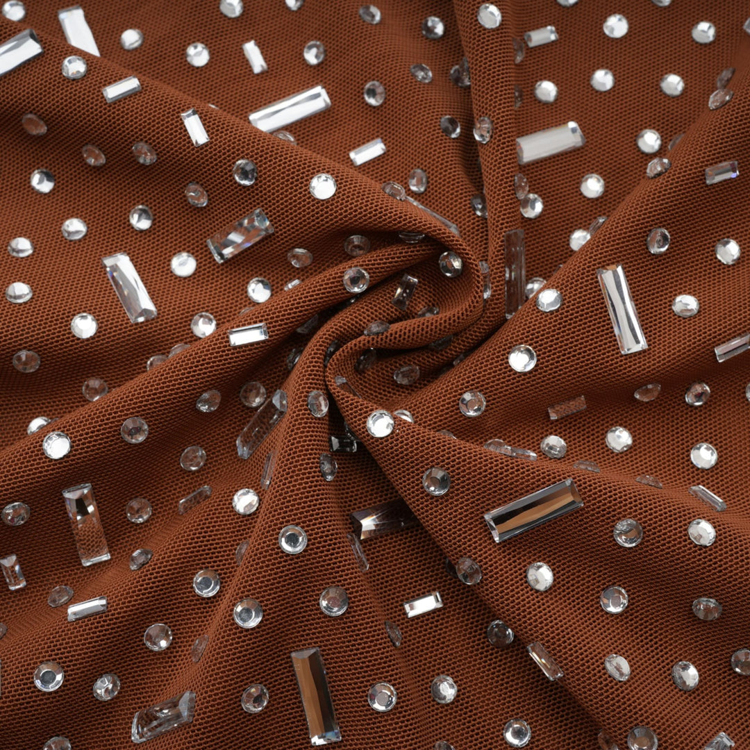 Levoire | Robe Maxi Bodycon À Dos Nu Ornée De Brun