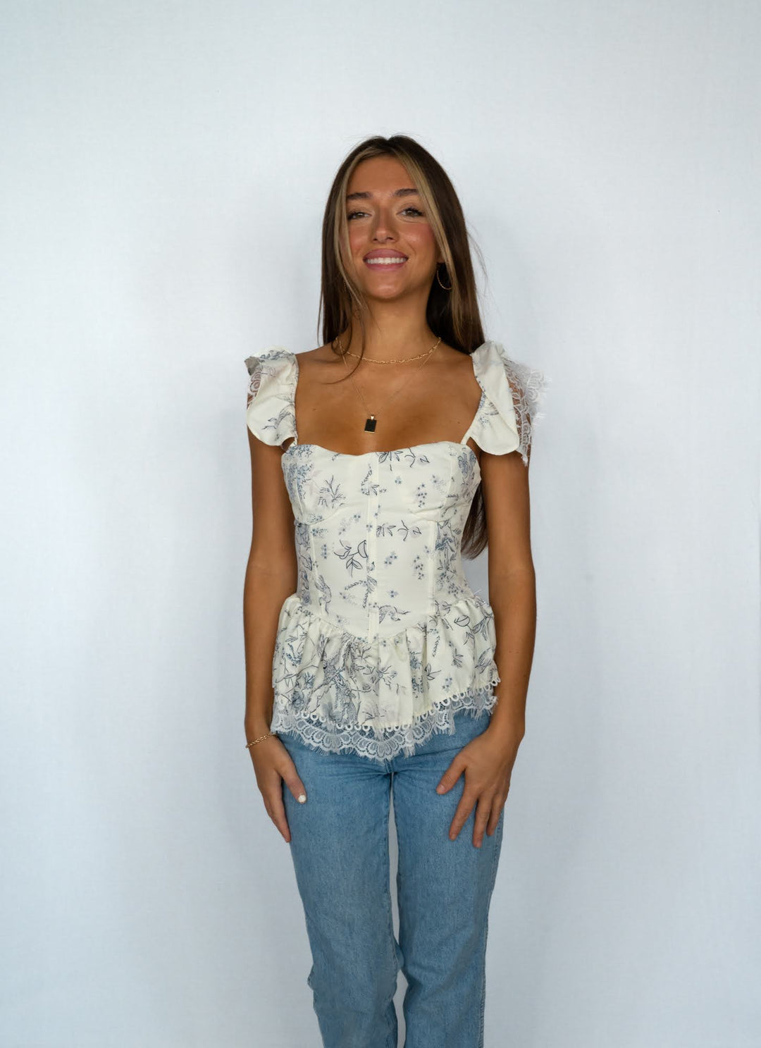 Levoire | Top Corset Romantique Bleu