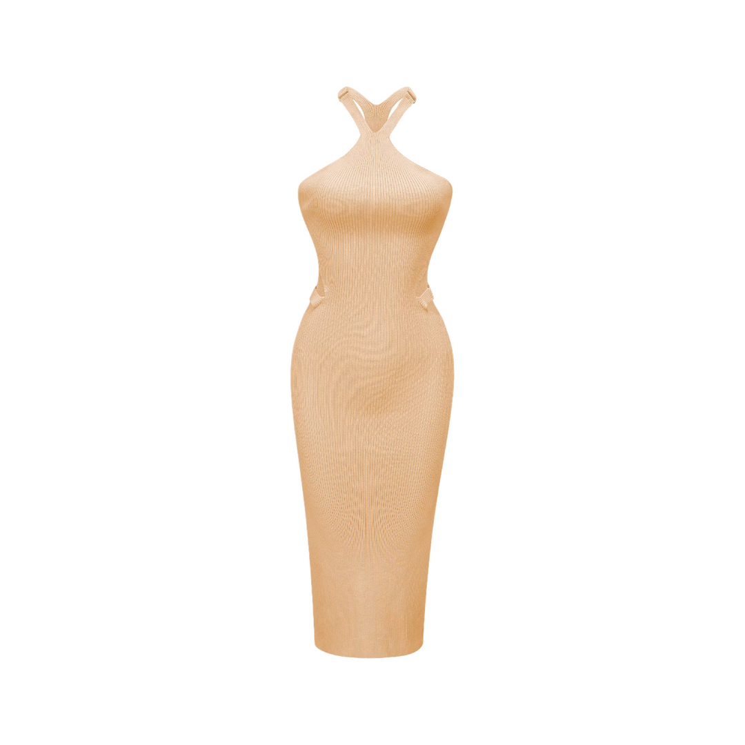 Levoire | Haut De Maillot Cut Out Midi Robe Braun