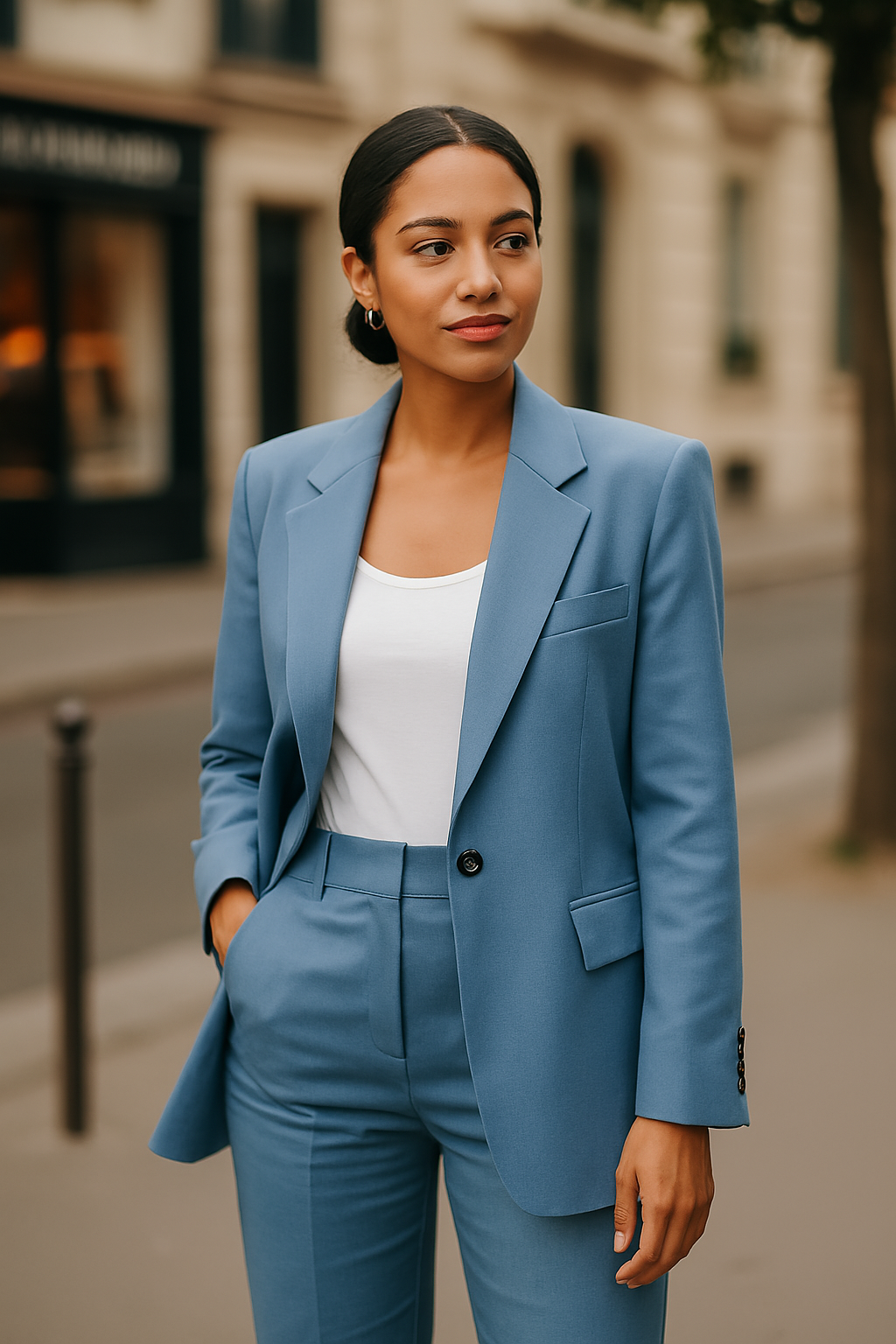 Levoire | Ensemble À Deux Pièces Costume Élégant Et Confortable Avec Une Coupe Ample Bleu