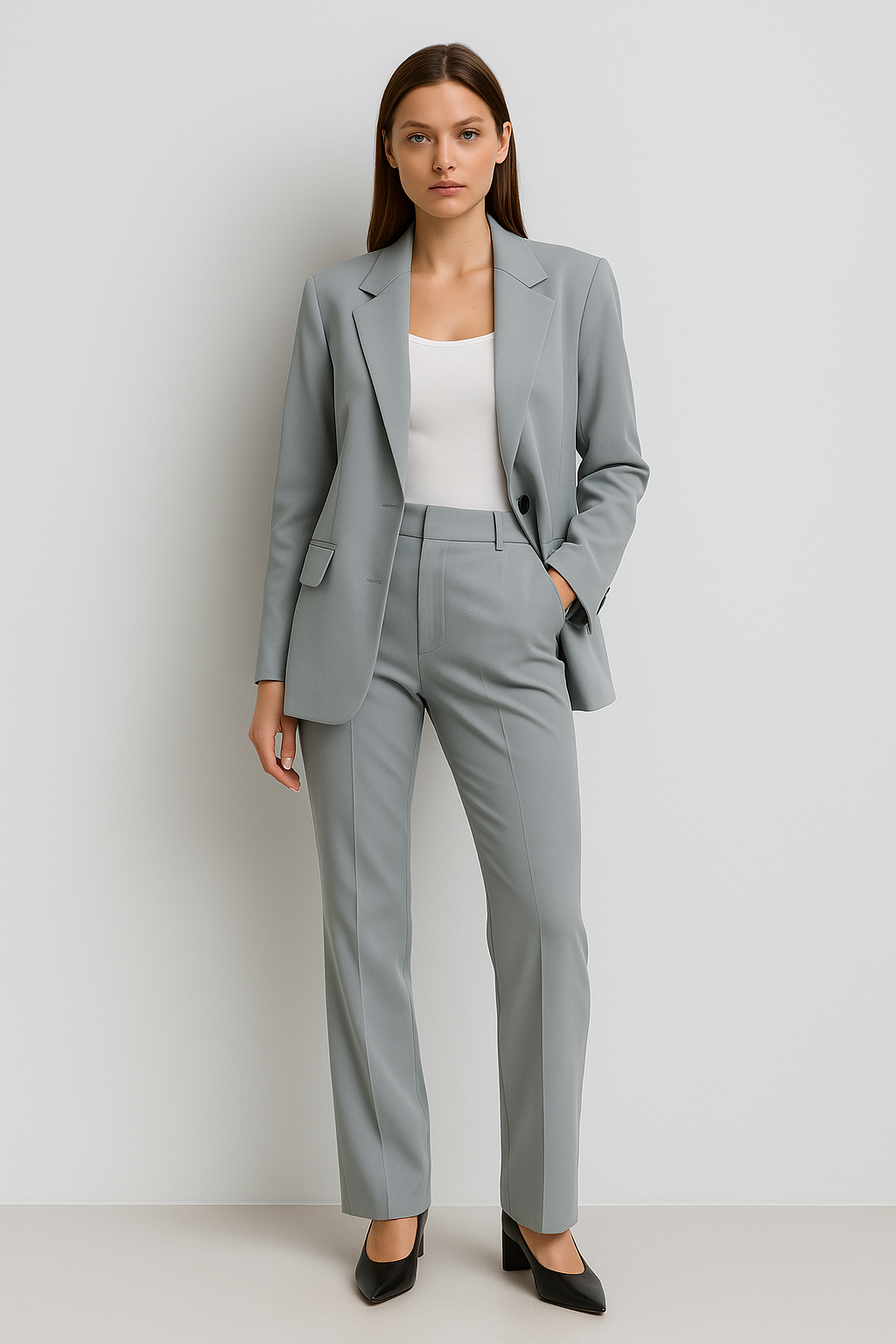 Levoire | Ensemble À Deux Pièces Costume Élégant Et Confortable Avec Une Coupe Ample Gris