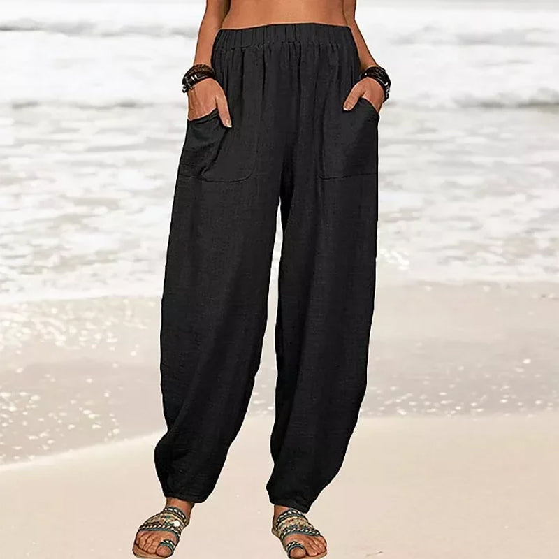 Levoire | Pantalons De Plage Décontractés Noir