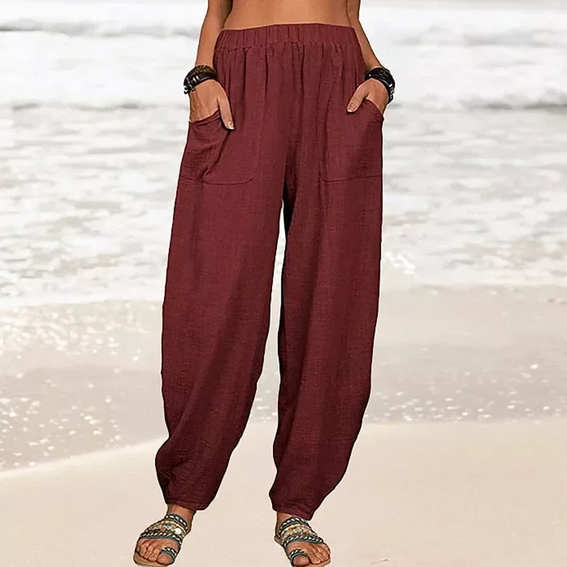 Levoire | Pantalons De Plage Décontractés Bordeaux