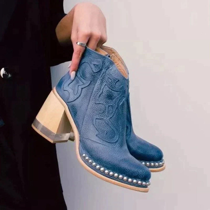 Levoire | Rennot, Qui A Une Grande Broderie, Semelle Et Fermeture Éclair Latérale Bleu