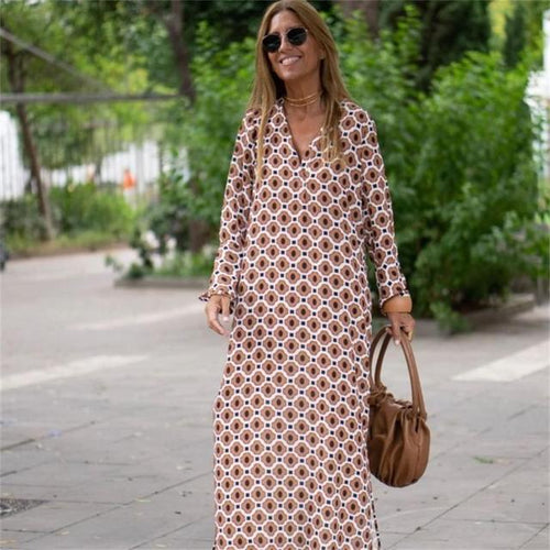 Levoire | Robe Décontractée Pour Femmes Pour L'Été Avec Impression Ovale