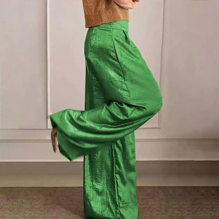 Levoire | Pantalon Long Avec Taille Haute Élastique Vert