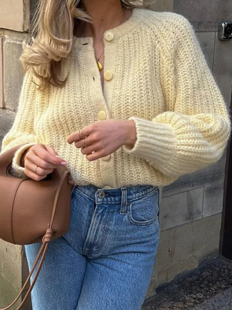 Levoire | Veste Élégante Pour Dames Avec Boutons Jaune clair