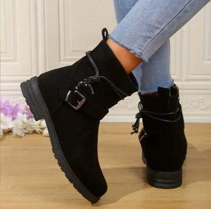 Levoire | Fermeture À Glissière Bottes En Daim Confortables Bottines Noir