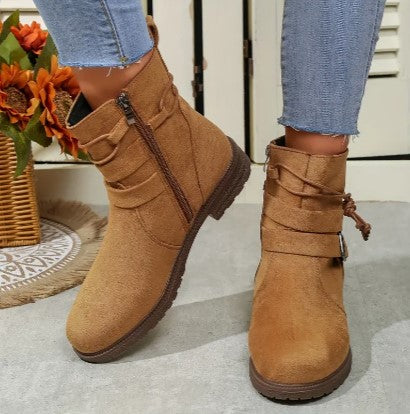 Levoire | Fermeture À Glissière Bottes En Daim Confortables Bottines Brun