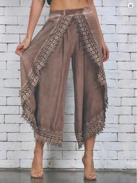 Levoire | Pantalons En Dentelle Pour Femmes Khaki