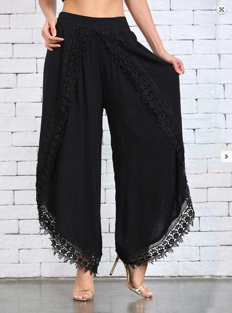 Levoire | Pantalons En Dentelle Pour Femmes Noir